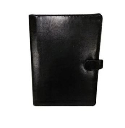 Black Leatherette File Folder - Leather Material, 12x10 inches, Matte Black | Tear Resistant, Easy to Clean, Ideal for Document Storage & Gifting