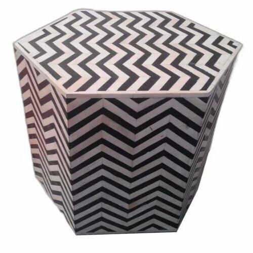 Bone Inlay Hexagonal Table