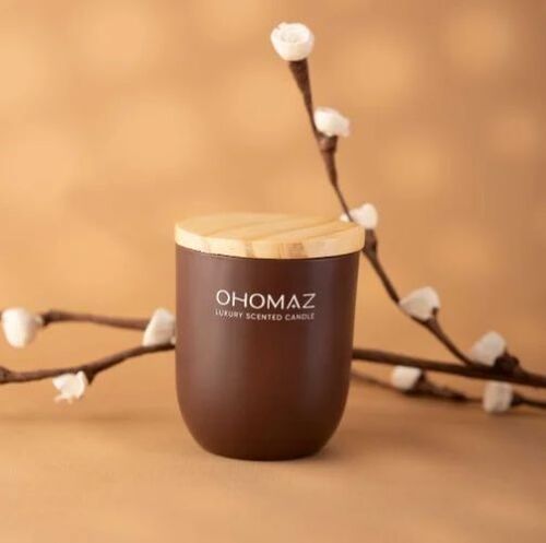 Chocolate Brown Decorative Glass Scented Candles - Soy Wax, 7x7x9 cm, Green | Long Burn, Eco-Friendly, Soft Glow, Non-Toxic, Subtle Scent, Hand-Poured