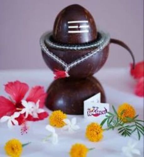 Coconut Shell Idol Shivling - 4.5 Inch Solid Dark Brown | Eco-friendly Premium Quality Durable Build Lightweight Biodegradable Rustic Appearance Sustainable Source