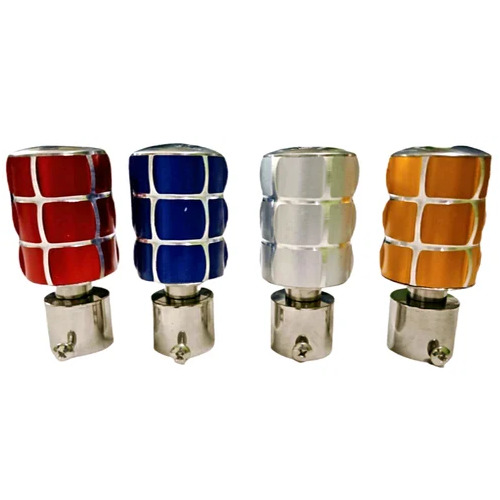 Designer Curtain Bracket - Metal, Round Shape, Corrosion Resistant | Polished Finish, Available in Blue, Silver, Brown, Black, Red, Pink