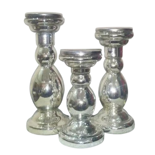 Fancy Candle Stand - Aluminum Silver Color | Modern Arts Design Good Quality Home Decoration and Gift