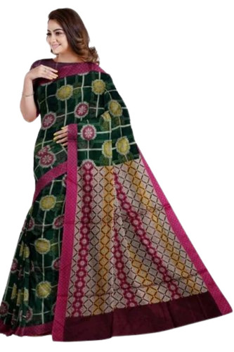 Fancy Pure Cotton Saree - 6.3 m Length with Blouse Piece | Lightweight, Breathable, Multicolor Printed Fabric for Summer and Winter Party Wear