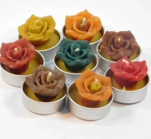 Flower Tea Light Candle - Handmade Soy Wax 5 Inch | Premium Quality with Floral Aroma Color Changing Features Unique Decorative Shape and Delicate Craftsmanship