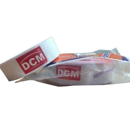 Interlining Belt Roll - 38 Mm Width, 40 M Length | Cotton Material, Plain Pattern, White Color
