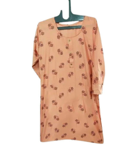 Ladies Printed Fancy Kurti - Rayon, Xxl Size, Long Sleeve | Quick Dry, Anti Wrinkle, Modern Style, Breathable, Machine Washable For All Seasons