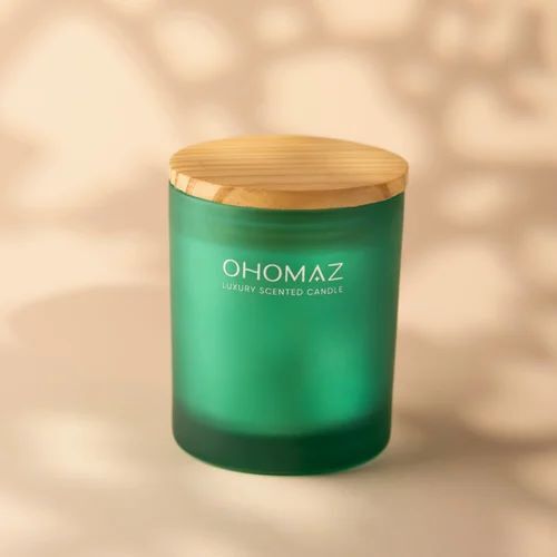 Luxurious Green Frosted Glass Scented Candles