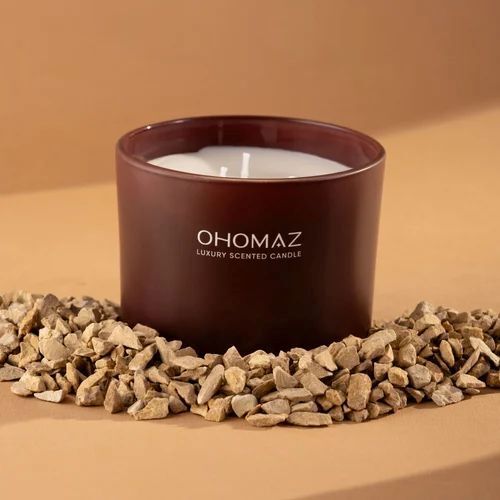 Noir Red Matte Large Sized Dual Wick Scented Jar Candle - 10cm x 10cm x 7.5cm, Dark Brown Eco-Friendly Soy Wax, Long Burn, Soft Glow, Smoke-Free, Subtle Scent, Hand-Poured