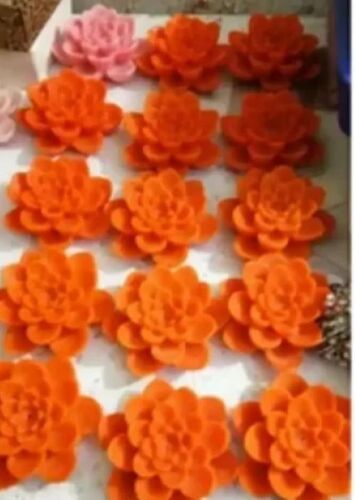 Orange Floating Flower Candles - Soy Wax, 10 Pieces Per Box | Handcrafted, Color Changing, Floral Aroma, Colorful Petals, Decorative Feature
