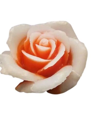 Orange Rose Candle - Premium Grade Paraffin Wax, 10 Pieces per Box | Handcrafted Floral Aroma, Color Changing, Decorative Shape, Colorful Petals
