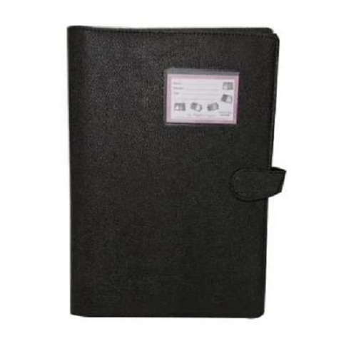 Plain Black Magnetic Lock Conference File Folder - Tear-Resistant Material, Various Sizes Available | Lightweight, Very Spacious, Quality Tested for Office Use