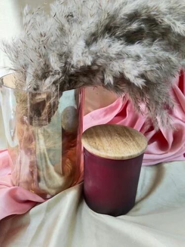 Premium Design Frosted Glass Candle - 3.8x3 inch Brown Soy Wax | Long Burning Eco-Friendly Soothing Aroma Hand-Poured Elegant Design