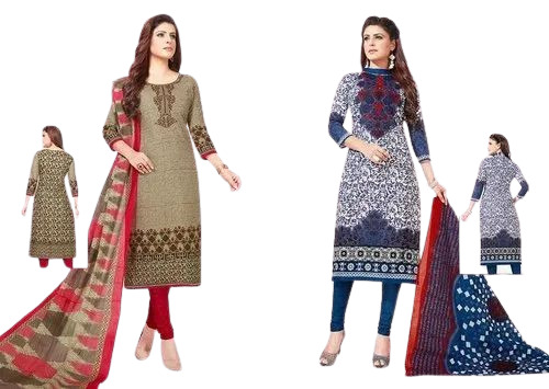 Printed Cotton Suits - Light Weight, Breathable, 100% Purity | Multicolor, Custom Size, 3/4th Sleeve Style