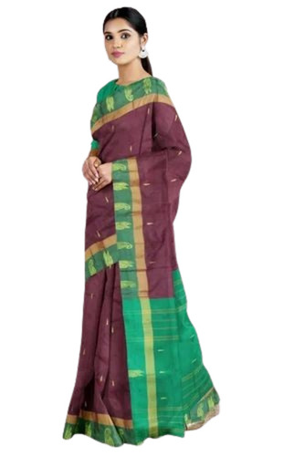 Putta Soft Silk Sarees - 100% Art Silk, 6.3 m Length with Blouse Piece, Purple & Green Printed Design, Light Weight and Breathable for Festive Occasions