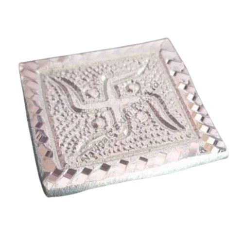 Swastik Silver Pooja Chowki