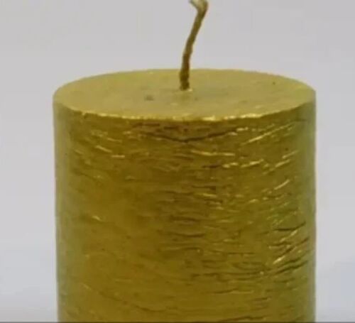 Textured Golden Pillar Candle