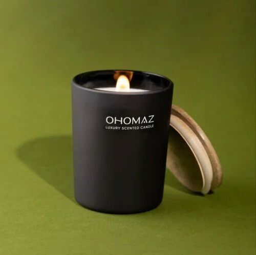 Windsor Matte Black Glass Scented Candles - 8x8x10 cm, White Soy Wax | Hand-Poured, Long Burn, Eco-Friendly, Smoke-Free, Subtle Scent, Non-Toxic Wick