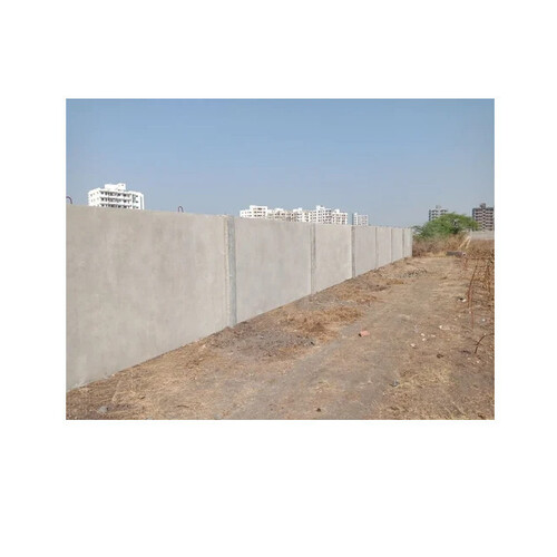 75mm Thick RCC Compound Wall - 50mm Precast Panel with Matte Grey Finish, Durable Natural Surface for Boundary Wall & Site Office Use