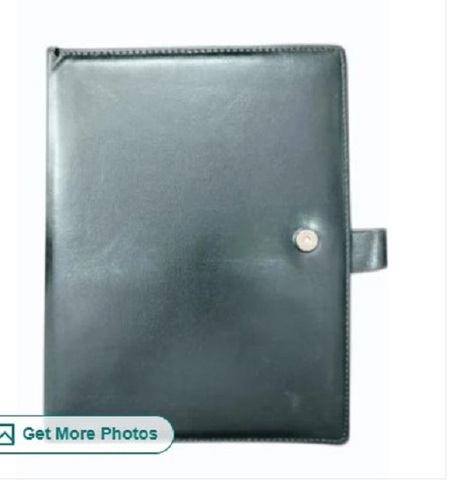 Conference Pocket Black PU Leather Folder