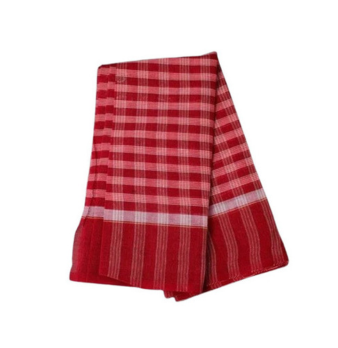 Cotton Gamcha - Regular Size 30x70 Inches, Breathable Red Bath Towel with Quick Dry and Water Absorbency Features