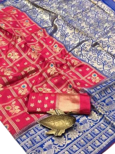 Banarasi Silk Patola Saree - 5.5 M Length, Multi Color Printed Pattern | Perfect For Party Wear, Includes Running Heavy Jacquard Blouse