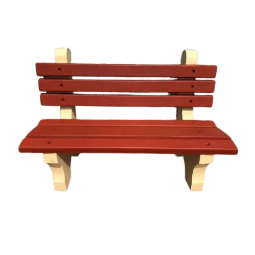 Garden Concrete Bench - 3 Seater With Back , Durable Red RCC & Steel Bars for Outdoor Use, Easy to Clean