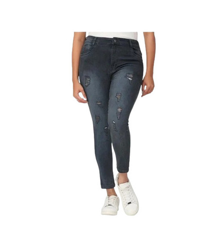 Girls High Waist Skinny Jeans - Denim Material, Available Sizes 28-38 | Black, Anti-Wrinkle, Quick Dry, Machine Washable, Suitable for All Seasons, Features 1 Coin Pocket and 2 Side & 2 Back Pockets