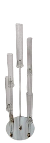 Glass Candle Stand - Polished Cylindrical Design | Modern Arts Style Home Decoration Accessory Quality Craftsmanship