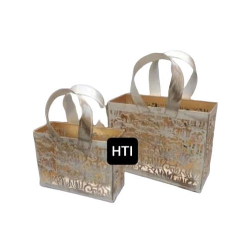 Golden Metal Gift Hamper Bag