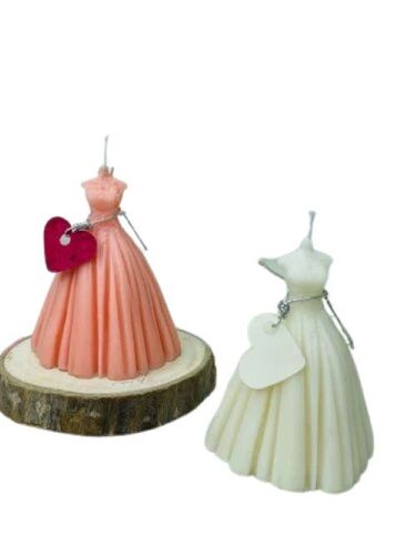 Gown Candle - Premium Quality Natural Soy Wax , Handcrafted Tall Shape with Rose Scent and Smooth Finish, Color Changing Feature for Birthdays and Parties