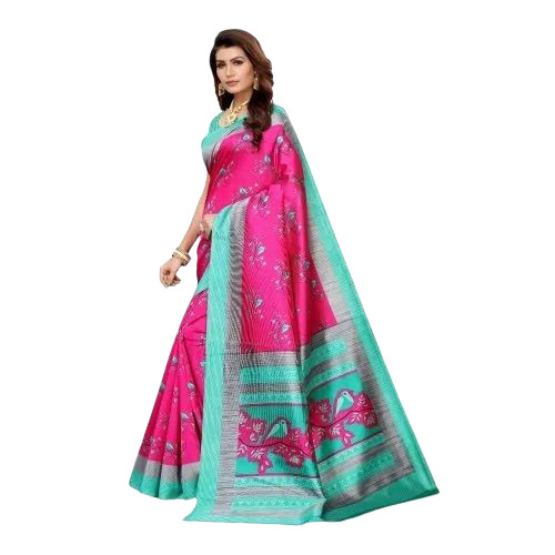 Heavy Printed Saree - 6 m Art Silk with 0.80 m Blouse Piece Multi Color for Casual Wear