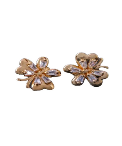 Ladies Fancy Golden Earrings - Yellow Gold Stud Earrings | Antique Design for Party and Wedding Occasions Crafted for Women