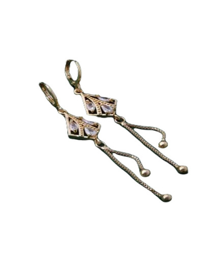 Antique Rose Gold Drop Earrings - Elegant Party Wear | Fancy Design for Women