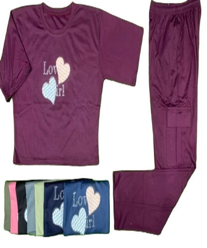 Ladies Printed Co-Ord Set - Cotton, Size L/XL/XXL, Purple | Breathable, Quick Dry, No Fade, Modern Design, Full Sleeves