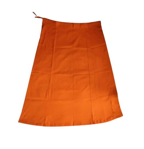 Ladies Petticoat - Superior Quality Cotton, Ankle Length, Plain Orange | Anti-Wrinkle, Breathable, Quick Dry, Machine Washable, Daily Wear