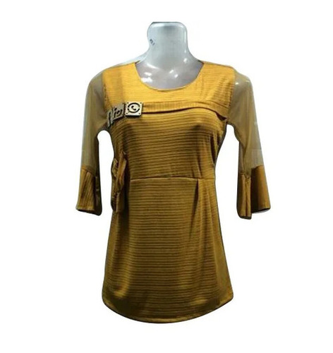 Ladies Tops - Rayon Fabric, Full Sleeve, Regular Fit, Yellow | Breathable, Skin-Friendly, Lightweight, Machine Washable, Fade, Wrinkle, Shrink Resistant