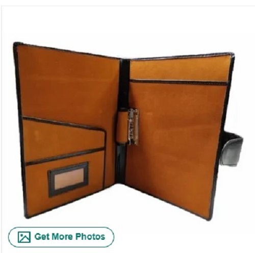 Leatherette Folder - Tear Resistant Material, Various Colors | Easy to Clean, Plain Pattern for Document Carrying