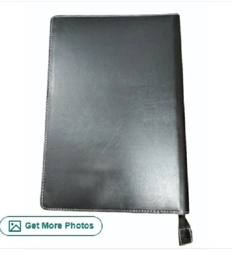 Plain Black PU Leather Documents Files Folder