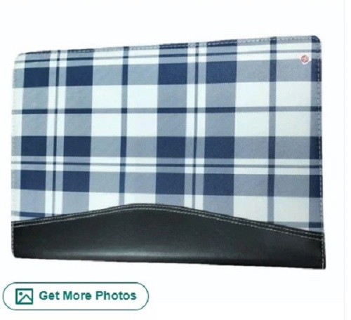 PU Leather Checked Documents File Folder