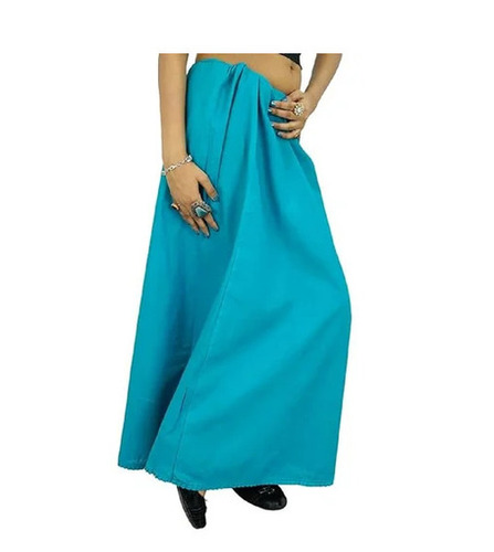 Saree Petticoat - Cotton, M/L/XL Size, Sky Blue Color | Anti-Wrinkle, Breathable, Tear & Shrink Resistance, All Season Daily Wear