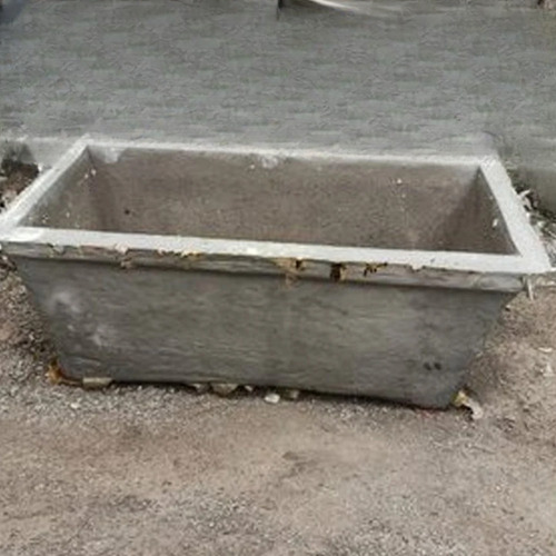 White Rectangular Cement Pot