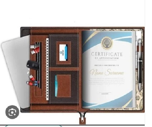 Zipper Closure PU Leather File Folder