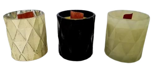 Decorative Candle Holder - Soy Wax 3 Inch Size Elegant White Glass | Handmade for Home Decoration