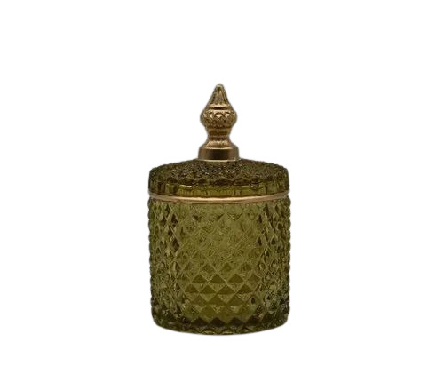 Decorative Glass Jar - 500 mL Capacity, Transparent Glass, Round Shape, Set of 2 for Pickle Storage