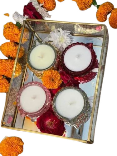 Decorative Soy Wax Candle - 3 Inch Diameter, White Color | Handmade with Cotton Wick for Home Decoration