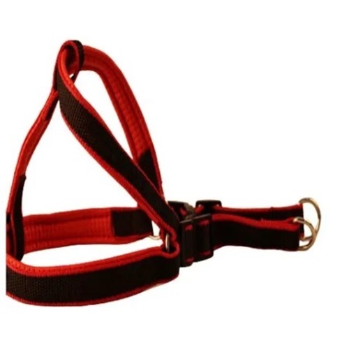 Dog Harness Belt - Adjustable Medium Size, Lightweight 120g Polyester, Black and Red Color