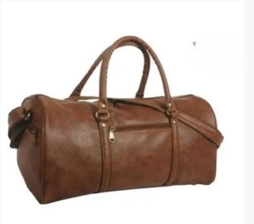 Duffle Luggage Bag - Leather, Zipper Closure, Up To 15 Kg Capacity | Plain Design for Versatile Travel