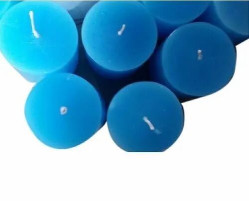 Festive Blue Pillar Candles