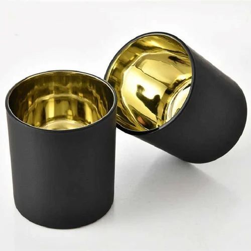 Glass Candle Holders - Premium Quality Durable Glass 160-180Gm Capacity Airtight Seal Transparent Body Multi-Purpose Use