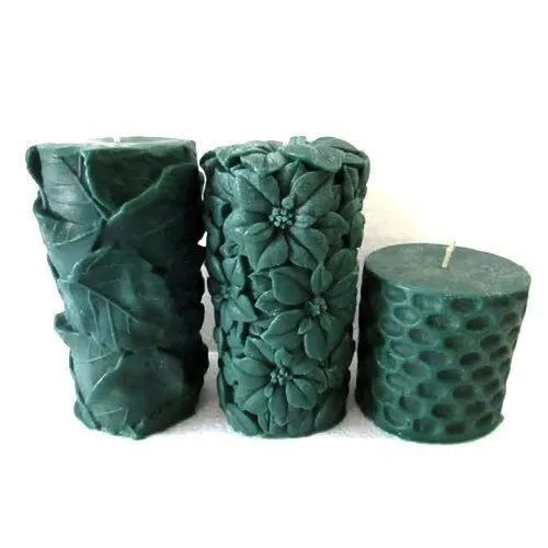Green Scented Candles - Premium Handmade Paraffin Wax 10 Pieces Box | Luxurious Finish Metallic Shine Elegant Design Long Burn Time Smokeless Flame Dripless Wax Even Burning Solid Structure